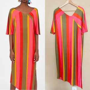 Zara asymmetrical striped dress